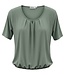 effen dames blouson shirt elastiek pastel- groen K/M