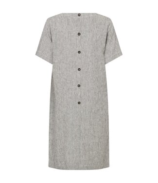 FreeQuent gestreepte linnen dames jurk "Lava Dress" bruin FreeQuent