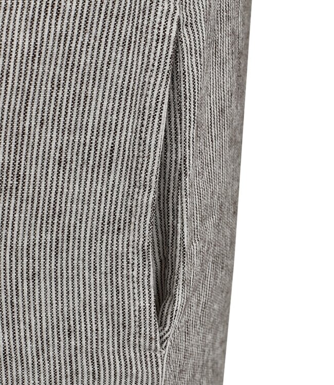 gestreepte linnen dames jurk "Lava Dress" bruin FreeQuent