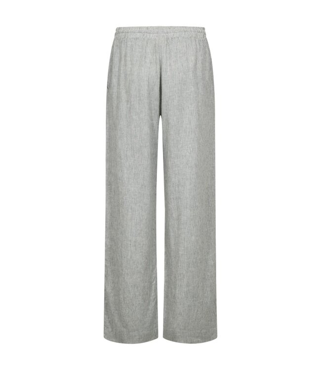 linnen dames broek gestreept "Lava" groen FreeQuent