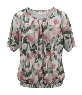 BLAUW dames blouson shirt paint groen- koraal K/M