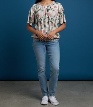 BLAUW dames blouson shirt paint groen- koraal K/M