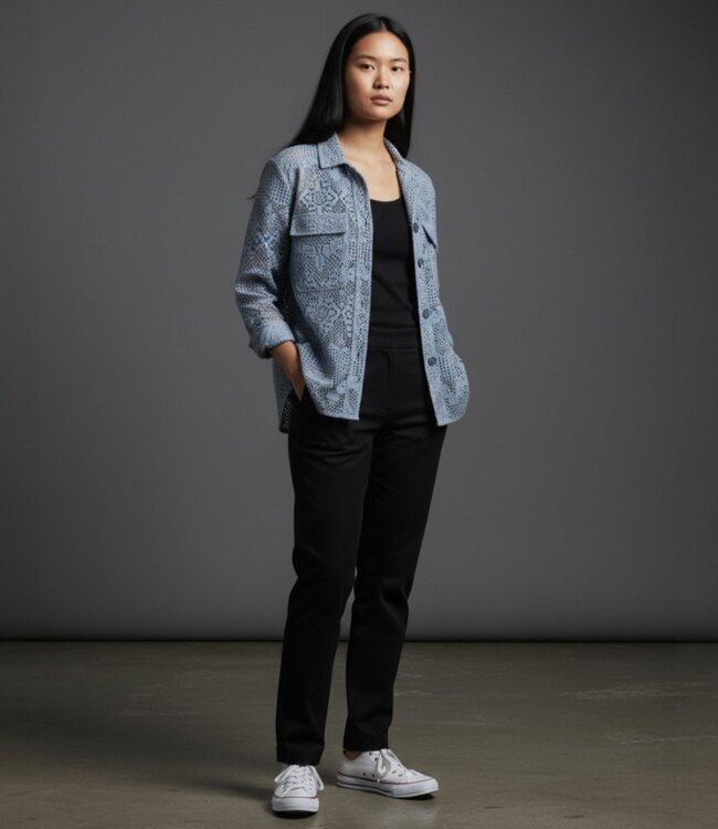 dames blazer- vest ajour jeans- blauw M.X.O.