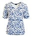 dames blouson shirt met v-hals en print blauw Brandtex