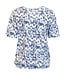 dames blouson shirt met v-hals en print blauw Brandtex