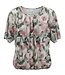 dames blouson shirt paint groen- koraal K/M
