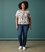 dames blouson shirt paint groen- koraal K/M