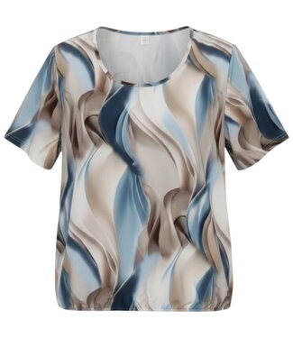 BLAUW dames blouson shirt flames blauw- bruin K/M