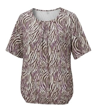 BLAUW dames blouson shirt zebra roze- bruin K/M