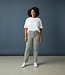 stretch broek 7/8 met ovalen- print "Pita" beige- zwart Sensia