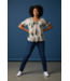 dames blouson shirt met print groen- zalm