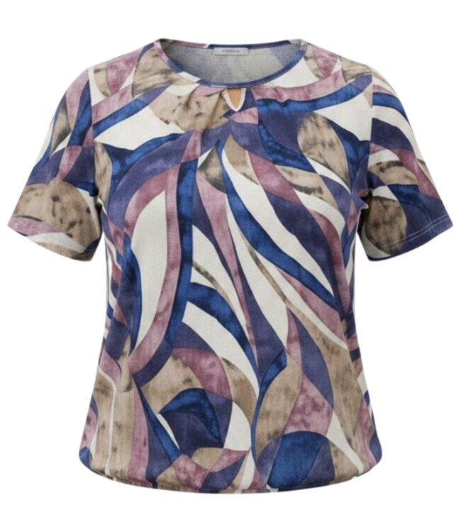 blouson shirt lijnen roze-blauw