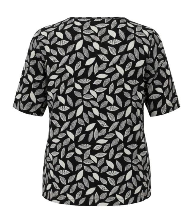 dames blouson shirt bladeren all- over marine K/M