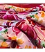 korte vierkante dames sjaal met print roze 70x70cm