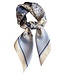 korte vierkante dames sjaal met bloemenprint blauw 70x70cm
