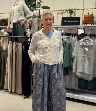 M.X.O. flared jeans broek met bloemetjes indigo M.X.O.
