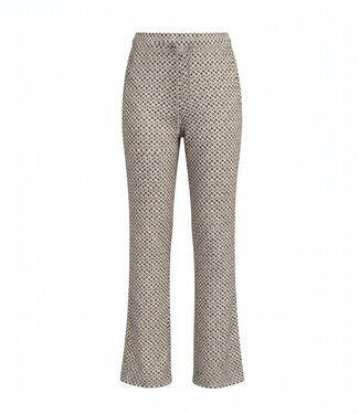 Sensia stretch broek travelstof "Pigal" met motief sand Sensia