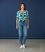 dames blouson shirt square groen- blauw K/M