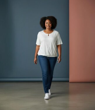 BLAUW dames blouson wit structuur KM