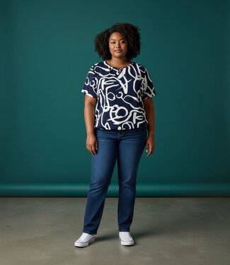 BLAUW dames blouson marine letterprint KM