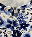 dames blouson shirt bloemenprint blauw- beige