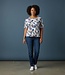 dames blouson shirt aquarel blauw- bruin
