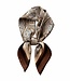korte vierkante dames sjaal paisley print bruin 70x70cm