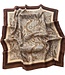 korte vierkante dames sjaal paisley print bruin 70x70cm