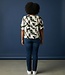 dames blouson shirt met print groen-beige