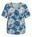 dames blouson shirt met futuristische print aqua- blauw