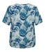 dames blouson shirt met futuristische print aqua- blauw