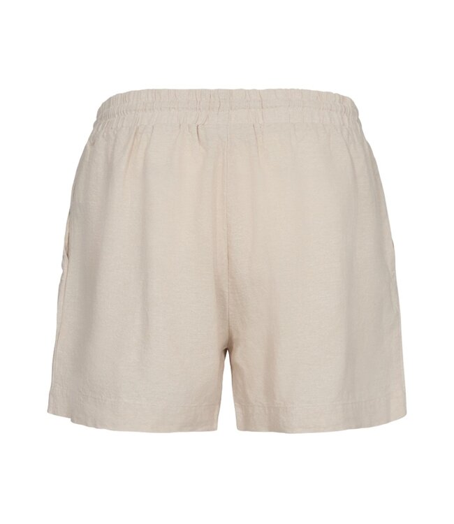 korte linnen dames broek (short) moonbeam- beige FreeQuent