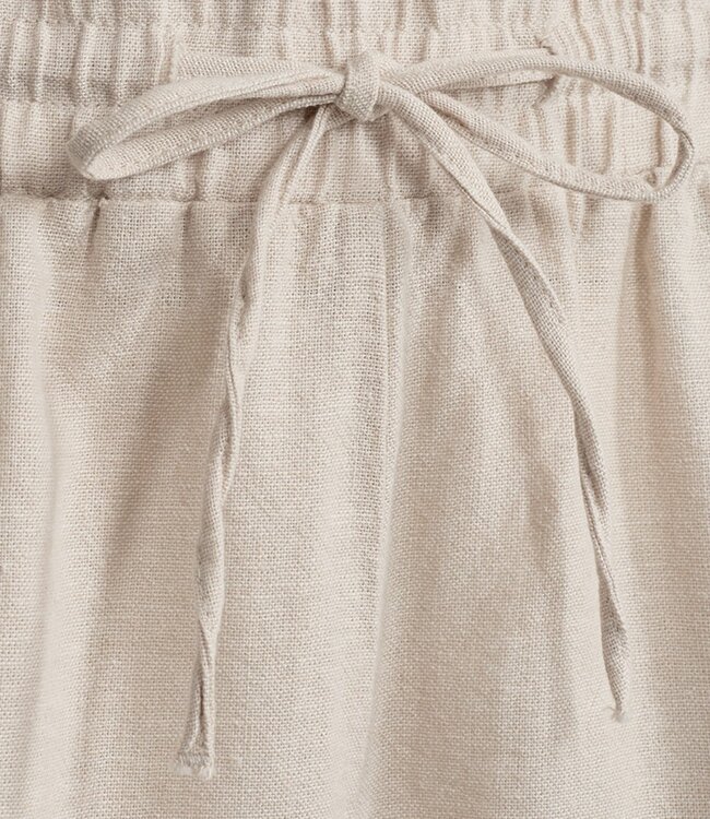 korte linnen dames broek (short) moonbeam- beige FreeQuent