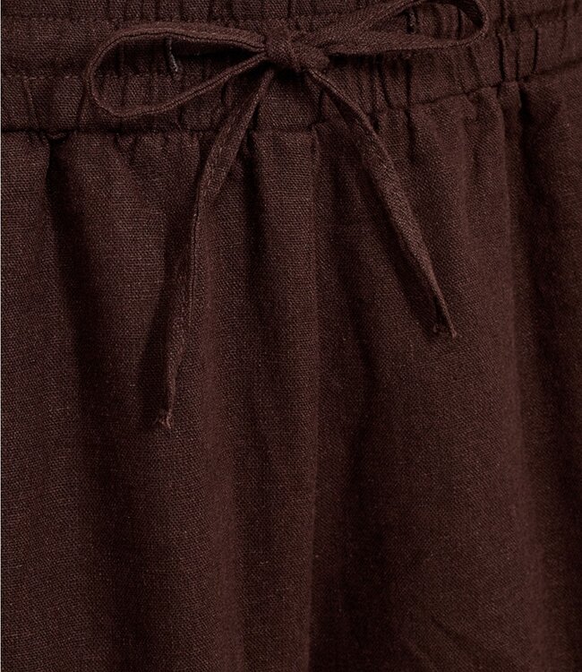 korte linnen dames broek (short) bruin FreeQuent