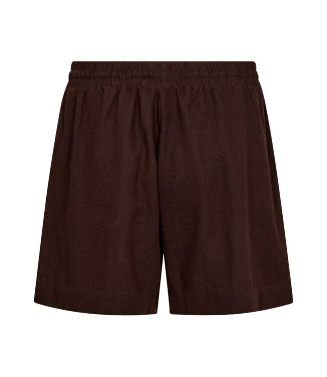 korte linnen dames broek (short) bruin FreeQuent