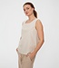 linnen dames topje met knopen Lava moonbeam- beige FreeQuent