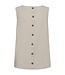 linnen dames topje met knopen Lava moonbeam- beige FreeQuent