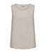 linnen dames topje met knopen Lava moonbeam- beige FreeQuent