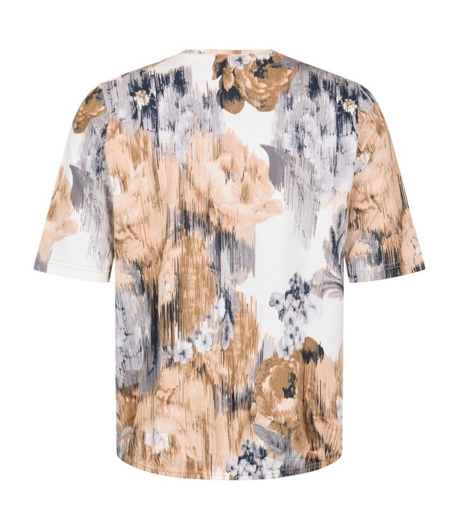 dames blouson shirt bloemen print beige- grijs Sunday
