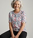 dames blouson shirt met waterval-print blauw- rood Sunday