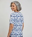 dames blouson shirt met v-hals en print blauw Brandtex