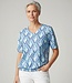 dames blouson v-hals shirt wyber- print mint- blauw Brandtex