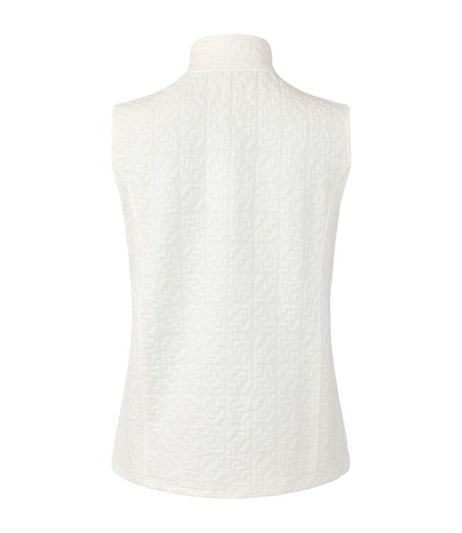 dames gilet met ritssluiting en patroon wolwit Sunday