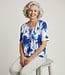 blouson shirt grote bloemen kobaltblauw