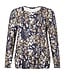 dames blouson shirt pebble print marine- beige Sunday (lange mouw)