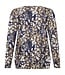 dames blouson shirt pebble print marine- beige Sunday (lange mouw)