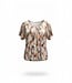 dames blouson shirt golfprint groen- oranje