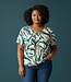 dames blouson shirt fantasy print groen