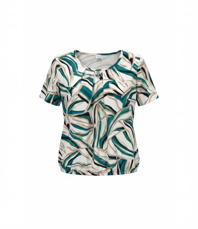 dames blouson shirt fantasy print groen