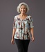 dames blouson shirt aquarel bloem bruin- aqua